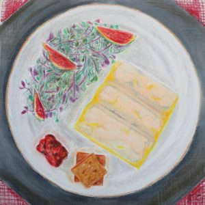 Isabelle Guillevic, Repas de fêtes, pastel sec - Soir