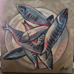 Jean-Michel Nugier, Assiette de poissons, Huile - Matin