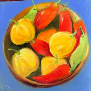 Rita Tobianah, Assiette de légumes, huile - Matin